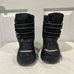 Apakowa Kids Size 12 Black Tall Winter Snow Boots Fleece Lined